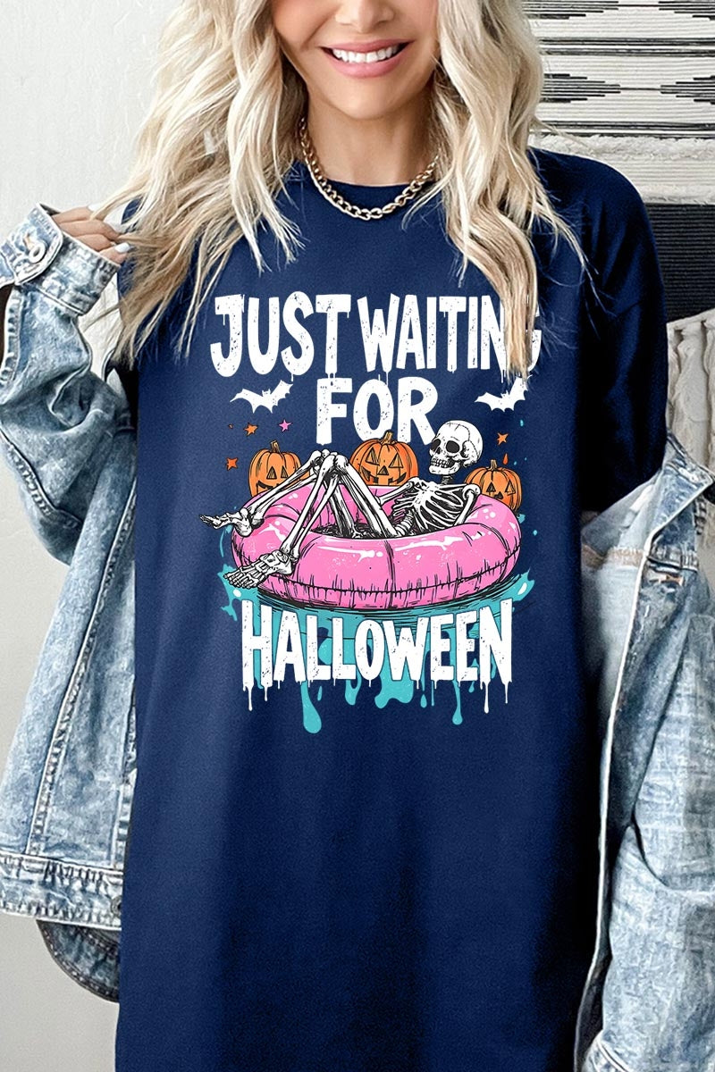 5000P-E3138 Just Waiting For Halloween Plus Heavy Cotton Tee $12.75