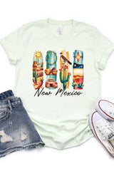 US3001P-E3061NM New Mexico State Brushstroke Graphic Plus Tee $16
