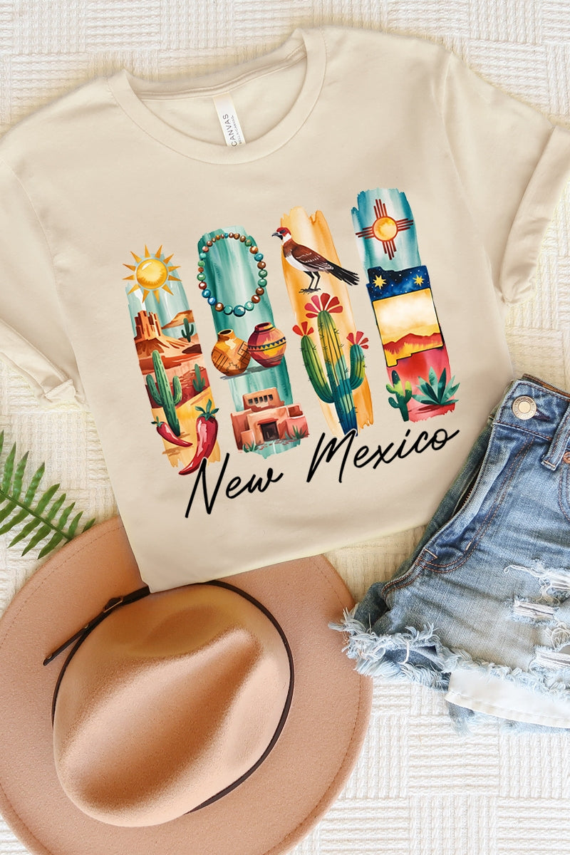 US3001-E3061NM New Mexico State Brushstroke Graphic Tee $12.5