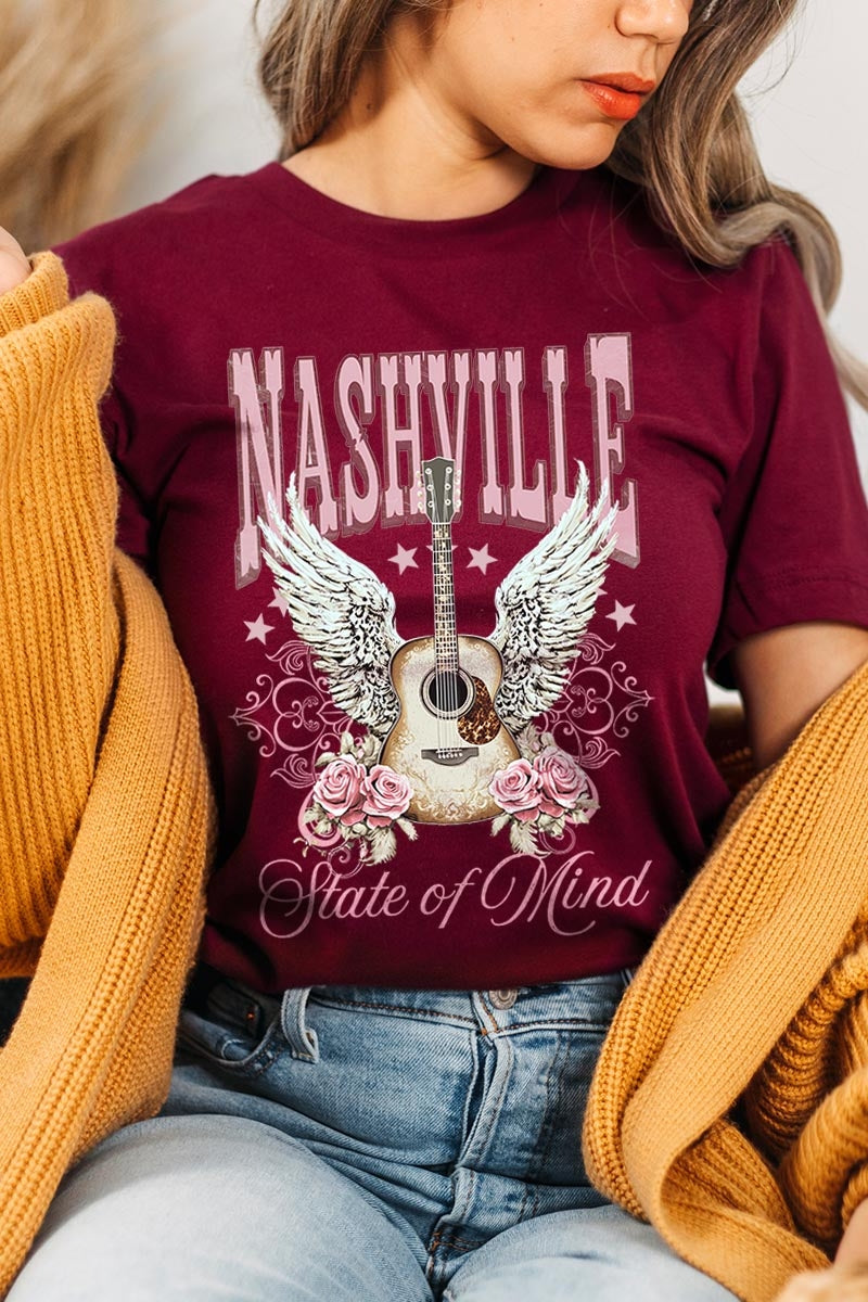 US3001P-E3157 Nashville Rose Graphic Plus Tee $16