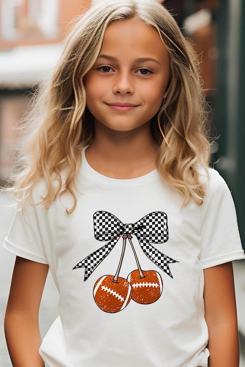 US3001Y-E3055Z Football Cherries Kids Graphic Tee $11
