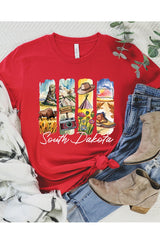 US3001P-E3061SD South Dakota State Brushstroke Graphic Plus Tee $16