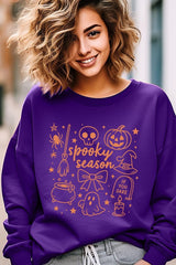 UL180P-E3141 Halloween Doodle Graphic Plus Sweatshirt $25