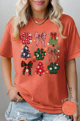5000-E3195 Christmas Bow Paw Graphic Heavy Cotton Tee $9