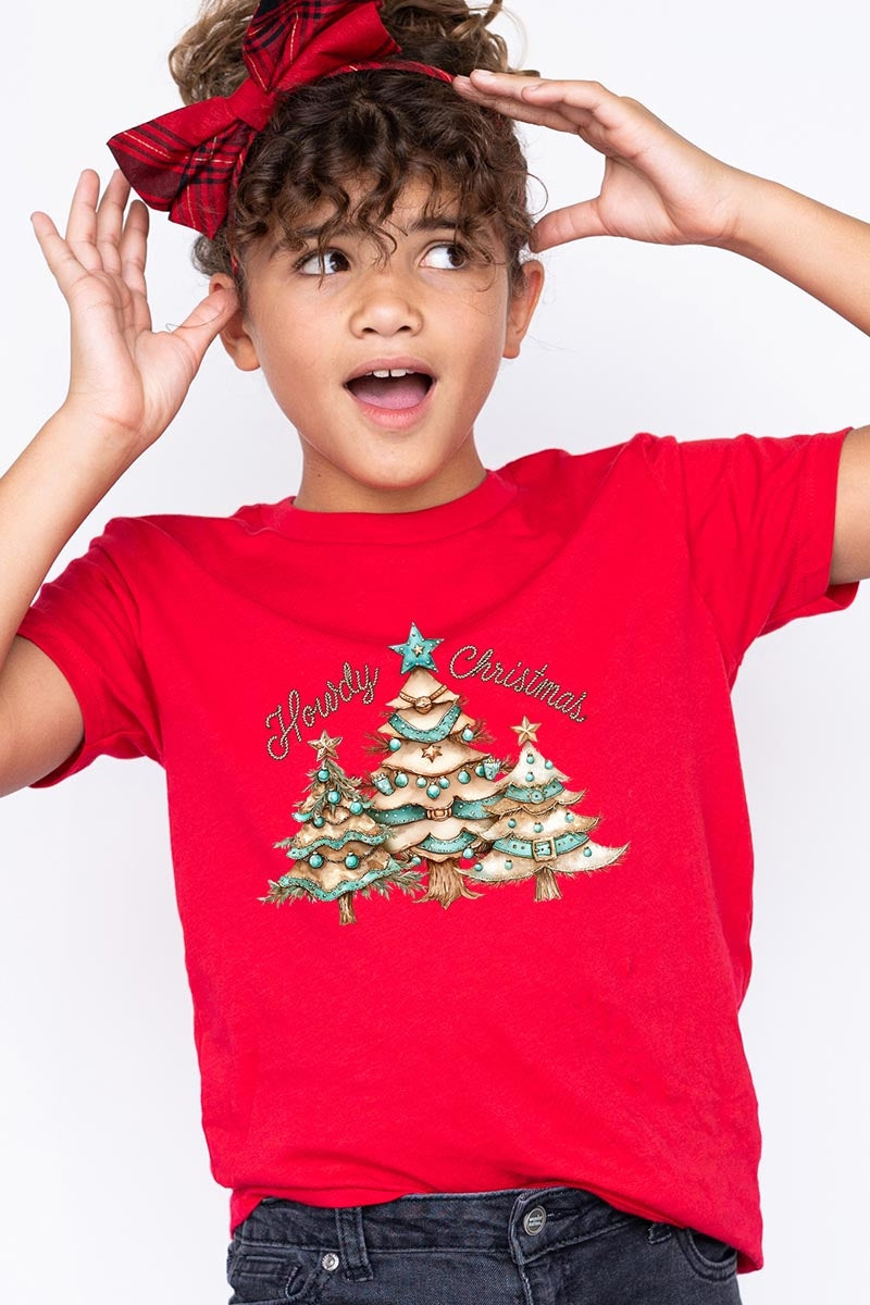 US3001Y-E3185Z Howdy Christmas Kids Graphic Tee $11