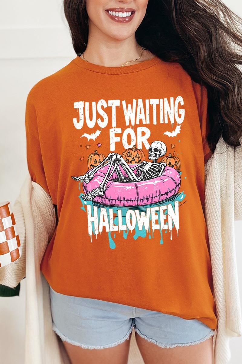 5000P-E3138 Just Waiting For Halloween Plus Heavy Cotton Tee $12.75