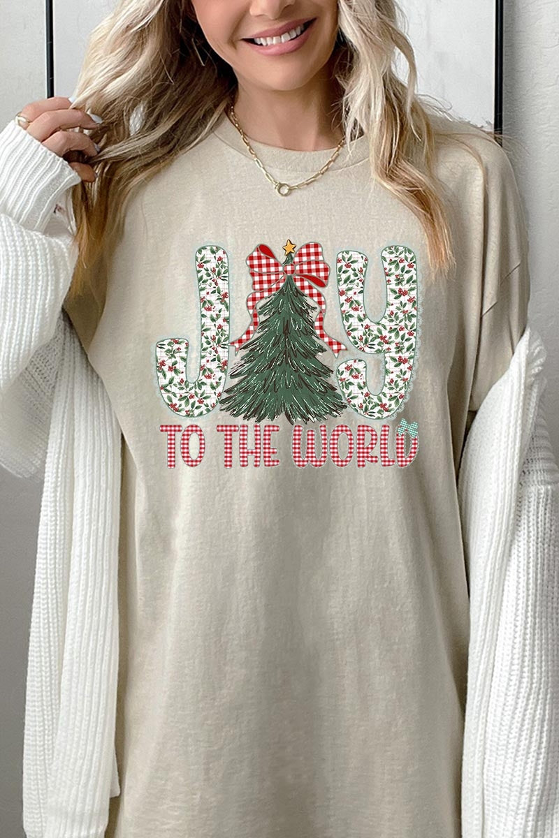 5000P-E3213 Joy to the World Graphic Plus Heavy Cotton Tee $12.75