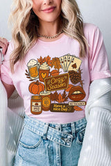 US3001-E3119 Retro Fall Collage Graphic Tee $12.5