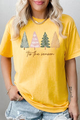 5000P-E3218 Rustic Christmas Trees Graphic Plus Heavy Cotton Tee $12.75