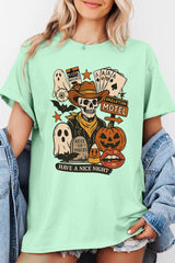 5000-E3107 Spooky Western Skeleton Graphic Heavy Cotton Tee $9