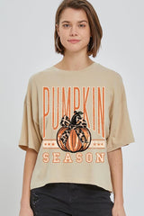 CTS-E3145 Pumpkin Season Graphic Relaxed Crop Top $11