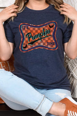 US3001-E3144 Itu2019s pumpkin time Graphic Tee $12.5