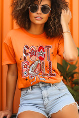 US3001P-E3053 Brushstroke Football Graphic Plus Tee $16