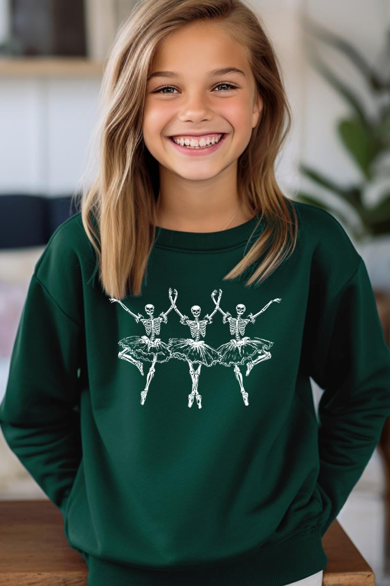 UL180B-E3156Z Halloween Ballerina Kids Graphic Sweatshirt $20