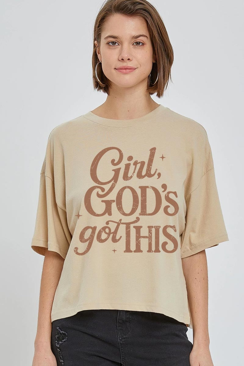 CTS-E3102 Girl, Godu2019s Got This Graphic Relaxed Crop Top $11