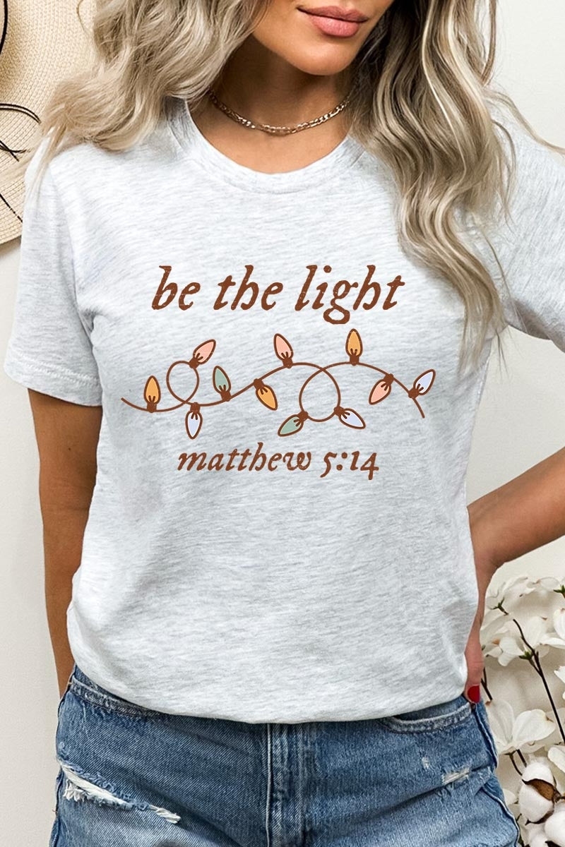 US3001P-E3214 Be the Light Christian Graphic Plus Tee $16