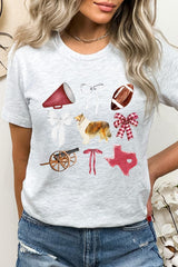 US3001-E3079 Texas Football Graphic Tee $12.5