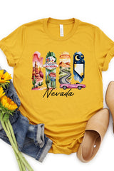 US3001P-E3061NV Nevada State Brushstroke Graphic Plus Tee $16