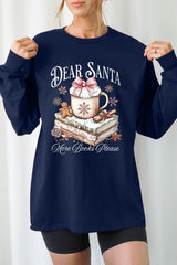 UL240-E3205 Dear Santa Books Graphic Long Sleeve Tee $13.75