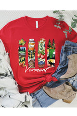 US3001-E3061VT Vermont State Brushstroke Graphic Tee $12.5