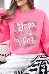 UL180-E3221 Joy to the World Christmas Graphic Sweatshirt $20