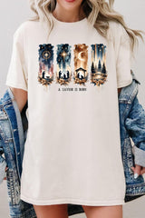 5000-E3204 Savior Is Born Nativity Graphic Heavy Cotton Tee $9