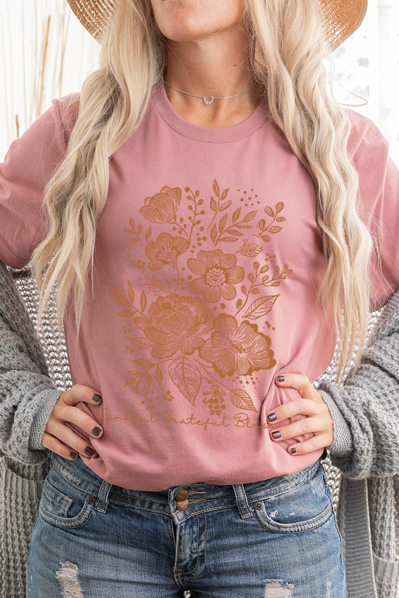 US3001-E3155 Neutral Thanksgiving Graphic Tee $12.5