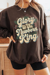 UL180-E3220 Glory to the Newborn King Graphic Sweatshirt $20