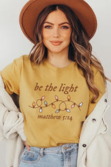 US3001P-E3214 Be the Light Christian Graphic Plus Tee $16