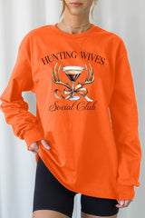 UL240-E3191 Hunting Wives Social Club Graphic Long Sleeve Tee $13.75