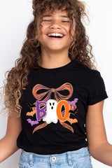 US3001Y-E3120Z Boo Brushstroke Bow Kids Graphic Tee $11