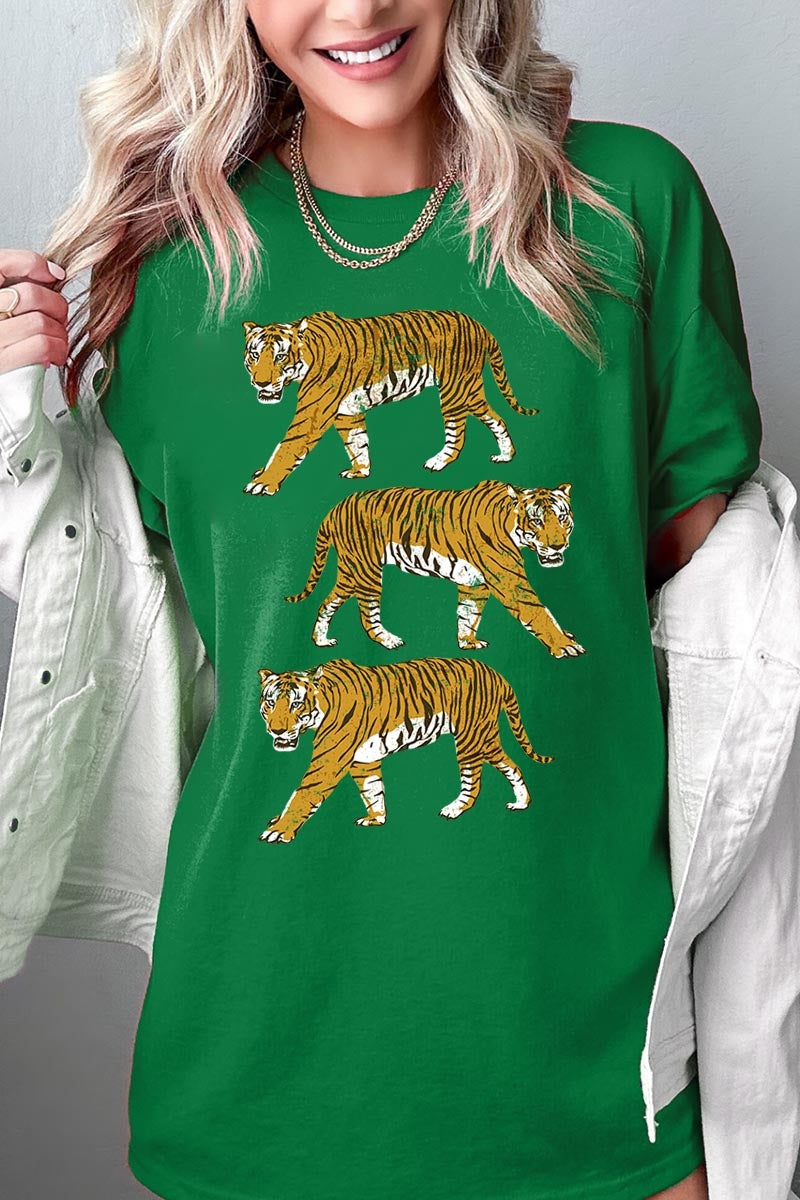 5000P-E3104 Retro Tigers Graphic Plus Heavy Cotton Tee $12.75