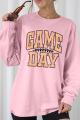 UL240P-E3129 Orange Gingham Game Day Plus Long Sleeve Tee $17