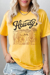 5000-E3095 Howdy Desert Western Graphic Heavy Cotton Tee $9