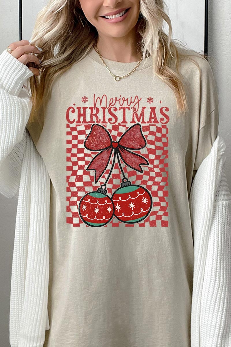 5000P-E3196 Cherry Ornament Christmas Graphic Plus Heavy Cotton Tee $12.75