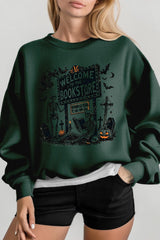 UL180P-E3122 Bookstore Halloween Graphic Plus Sweatshirt $25