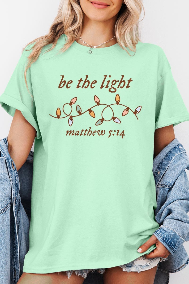 5000-E3214 Be the Light Christian Graphic Heavy Cotton Tee $9