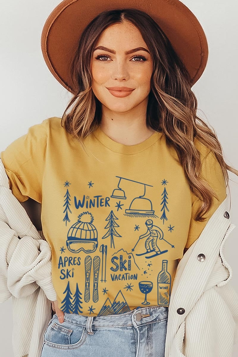US3001P-E3188 Ski Doodle Graphic Plus Tee $16