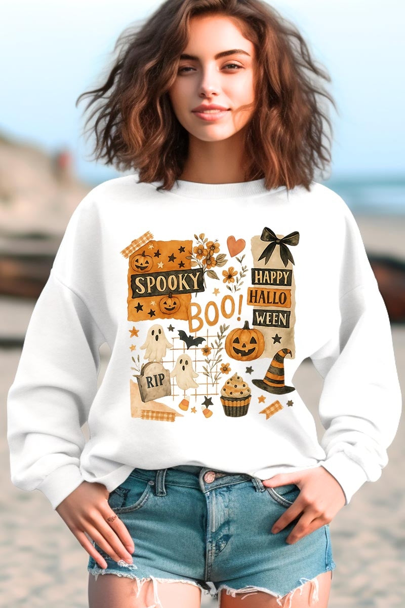 UL180-E3084 Halloween collage Graphic Sweatshirt $20