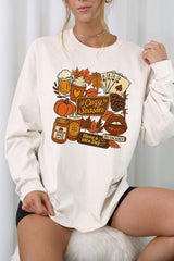 UL240P-E3119 Retro Fall Collage Graphic Plus Long Sleeve Tee $17
