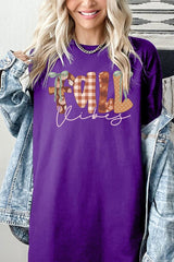 5000P-E3071 Fall Vibes Rustic Graphic Plus Heavy Cotton Tee $12.75