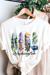 US3001P-E3061WA Washington State Brushstroke Graphic Plus Tee $16