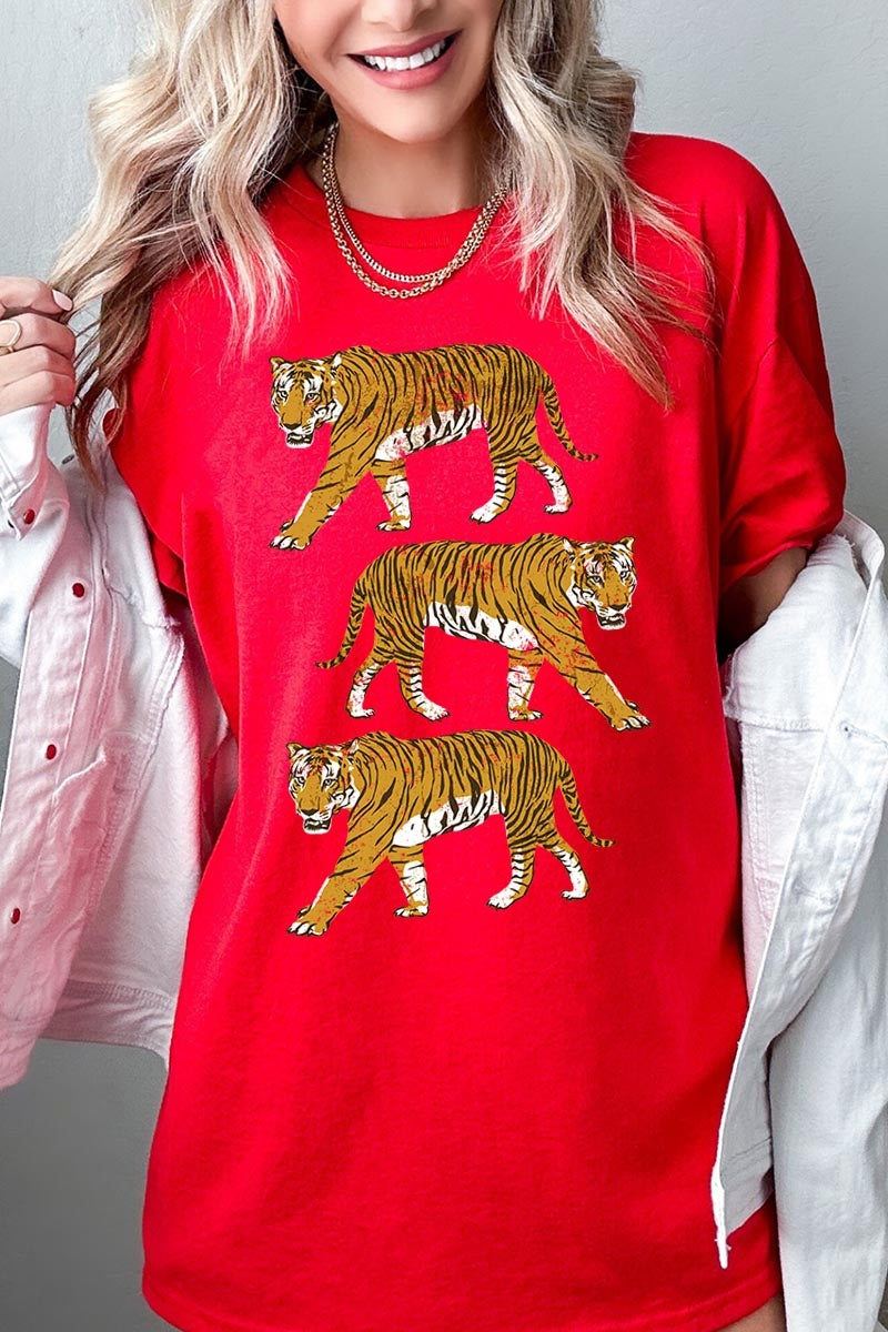 5000P-E3104 Retro Tigers Graphic Plus Heavy Cotton Tee $12.75