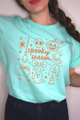 US3001P-E3141 Halloween Doodle Graphic Plus Tee $16