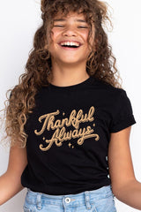 US3001Y-E3168Z Thankful Always Kids Graphic Tee $11