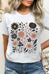 US3001-E3178 Fall Floral Garden Graphic Tee $12.5