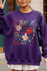 UL180-E3186 Floral Christmas Graphic Sweatshirt $20