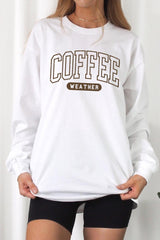 UL240-E3207 Coffee Weather Graphic Long Sleeve Tee $13.75