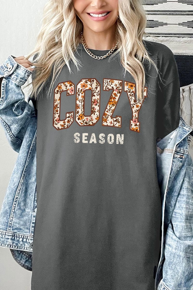 5000P-E3082 Cozy Season Graphic Plus Heavy Cotton Tee $12.75