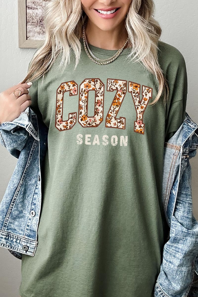 5000-E3082 Cozy Season Graphic Heavy Cotton Tee $9